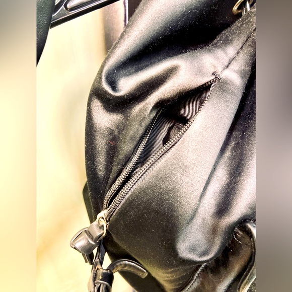 Badgley Mischka Large Jeweled Backpack Nylon & Leather - Picture 7 of 12